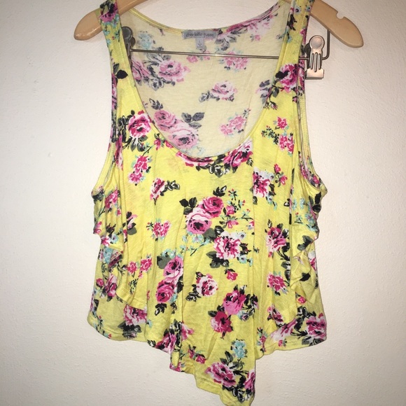 Charlotte Russe Tops - Charlotte Russe yellow multi flower crop